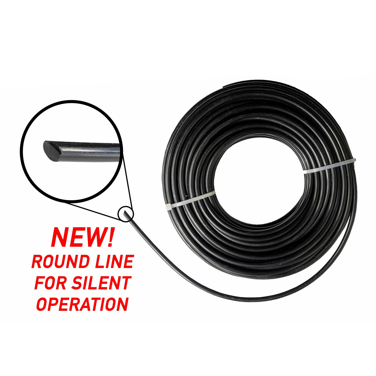 15m Black Rounded Trimmer Line, 2mm