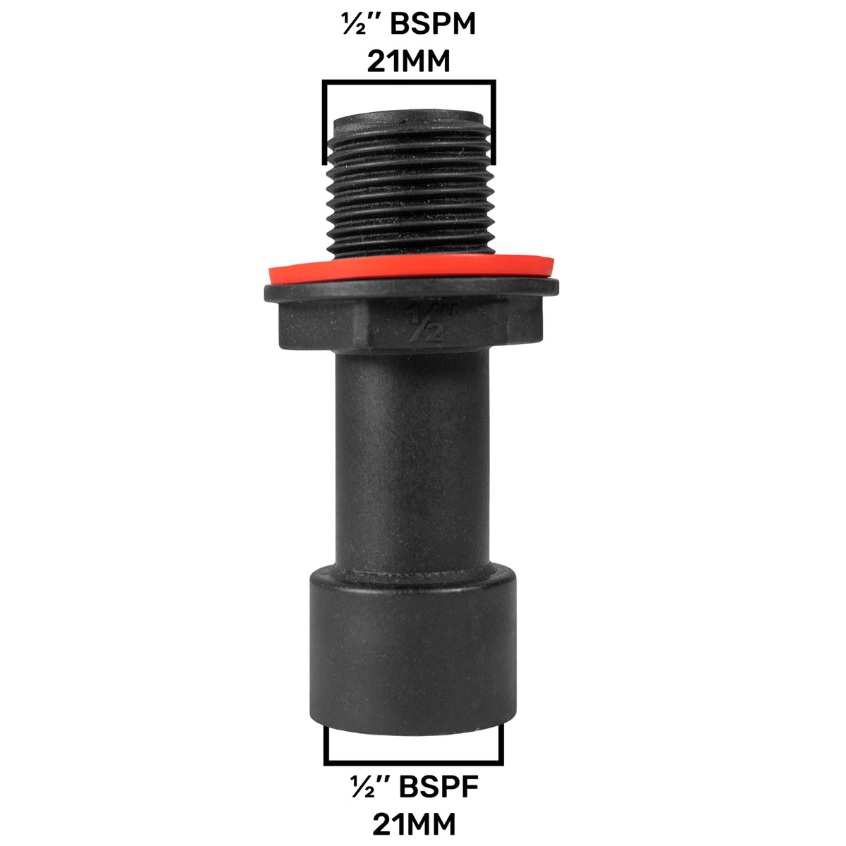 1/2" BSP Extended Garden Water Butt Tank Adapter Male to Female
