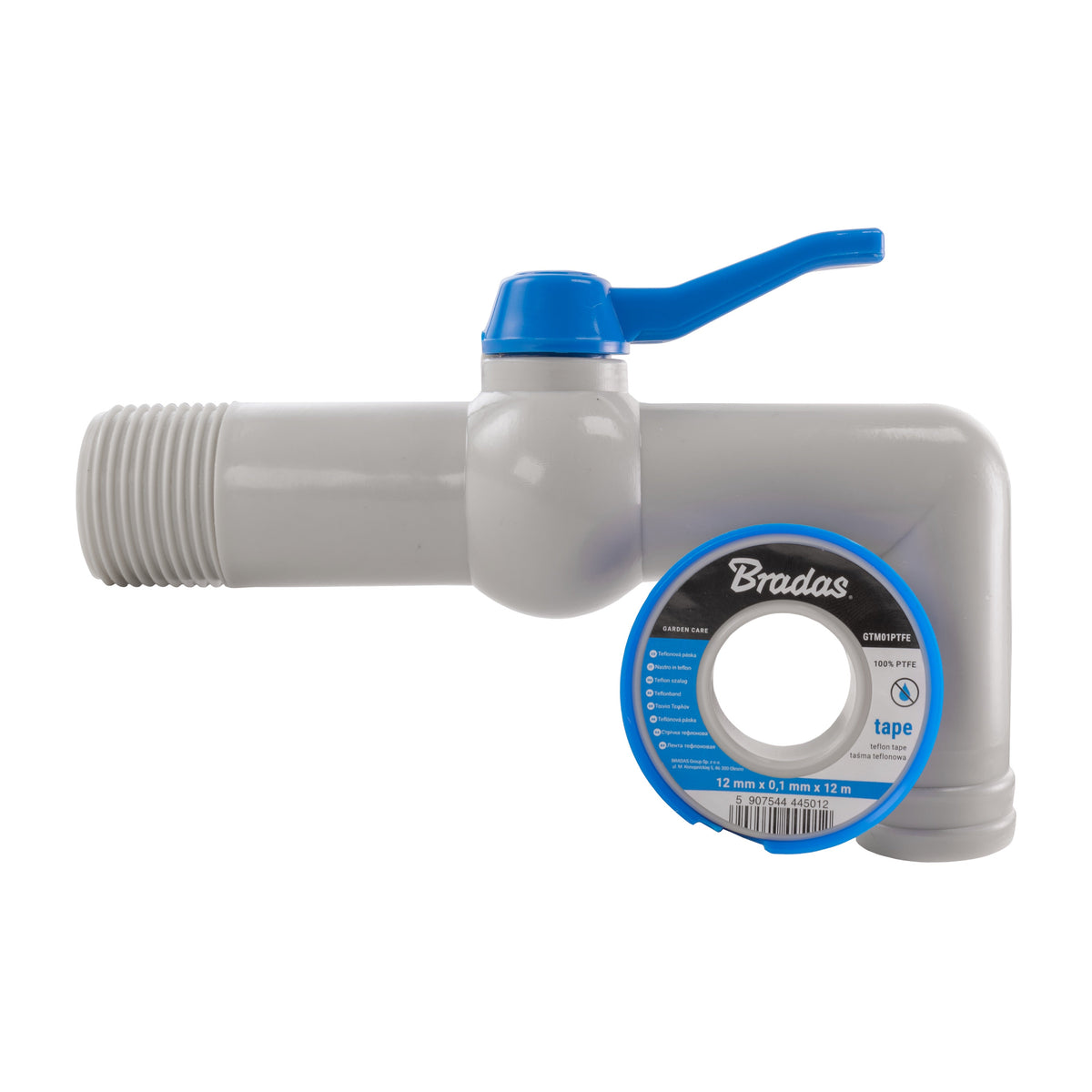 90 Degree PP Barbed Lever Tap, 1/2" BSP