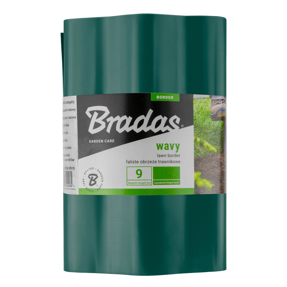 Green Crinkled Flexible Lawn Edging, 20cm Height