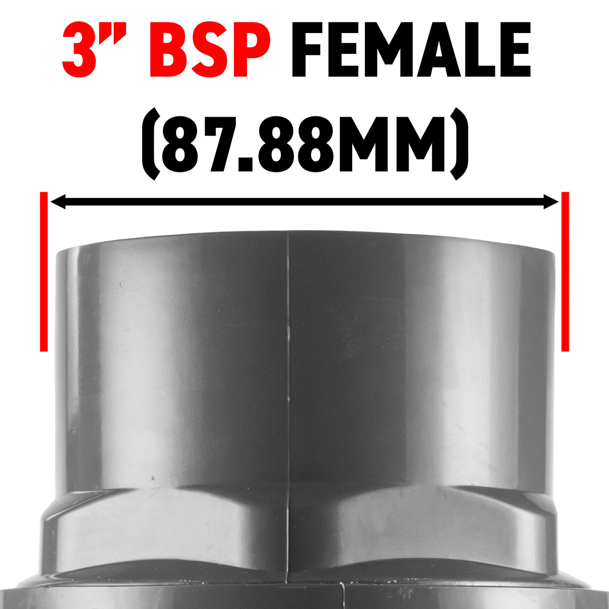 Polypropylene Lever Valve with Stainless Steel Ball, 3"