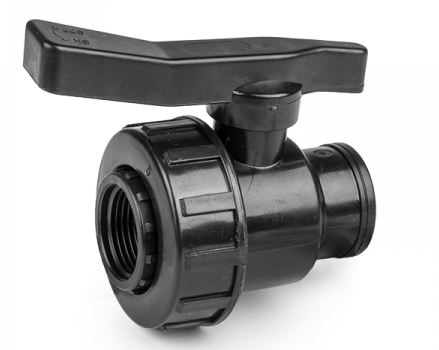 Polypropylene Single Union Female Ball Valve, 1.5"