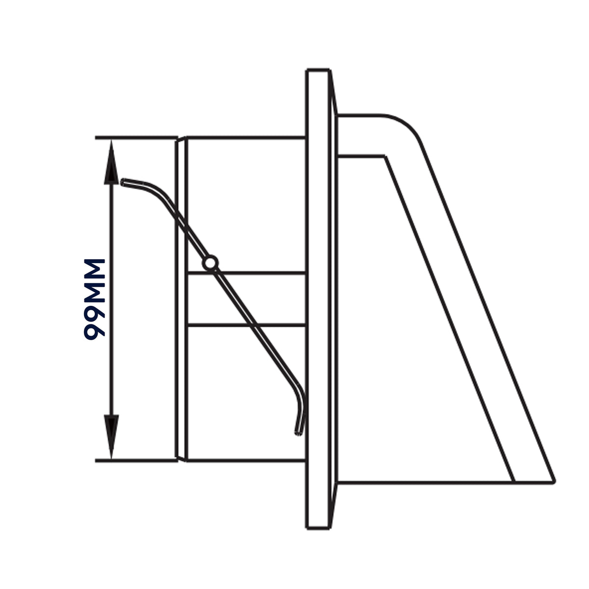 Brown External Louvre Vent with Hood, 100mm x 100mm