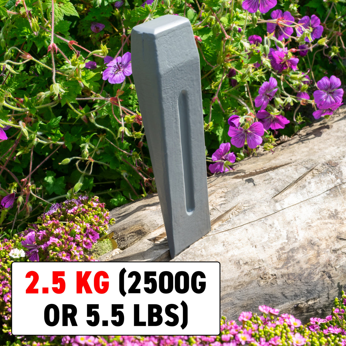 Grey Hardened Steel Wood Log Splitting Wedge