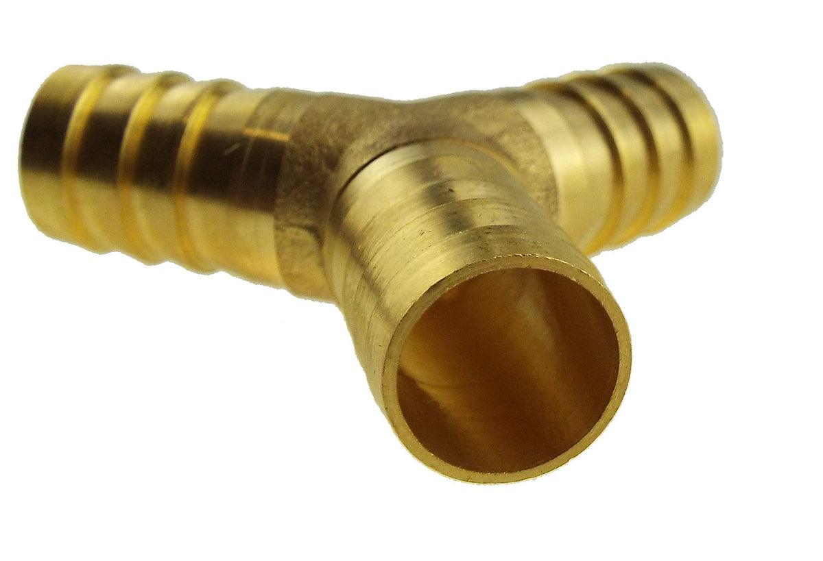 Brass 3-way Lateral Y-Tee Splitter, 8mm