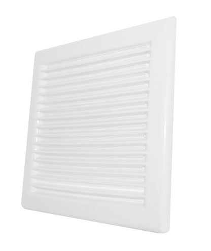 Luxury White Duo Smart Louvre Vent with Fly Mesh, 100mm x 100mm