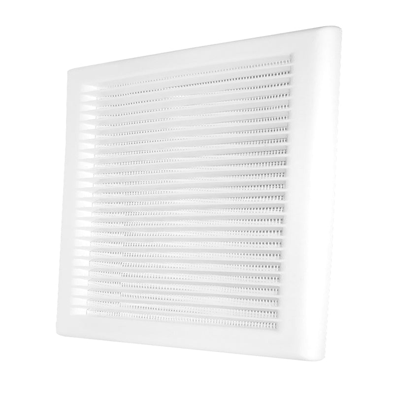 Luxury White Duo Smart Louvre Vent with Fly Mesh, 135mm x 135mm