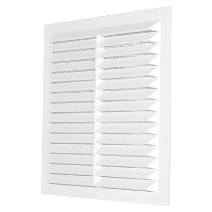 White Louvre Vent with Fly Screen, 140mm x 140mm