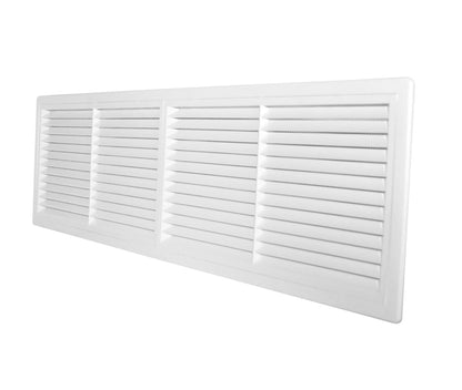 White Louvre Vent with Fly Screen, 110mm x 430mm