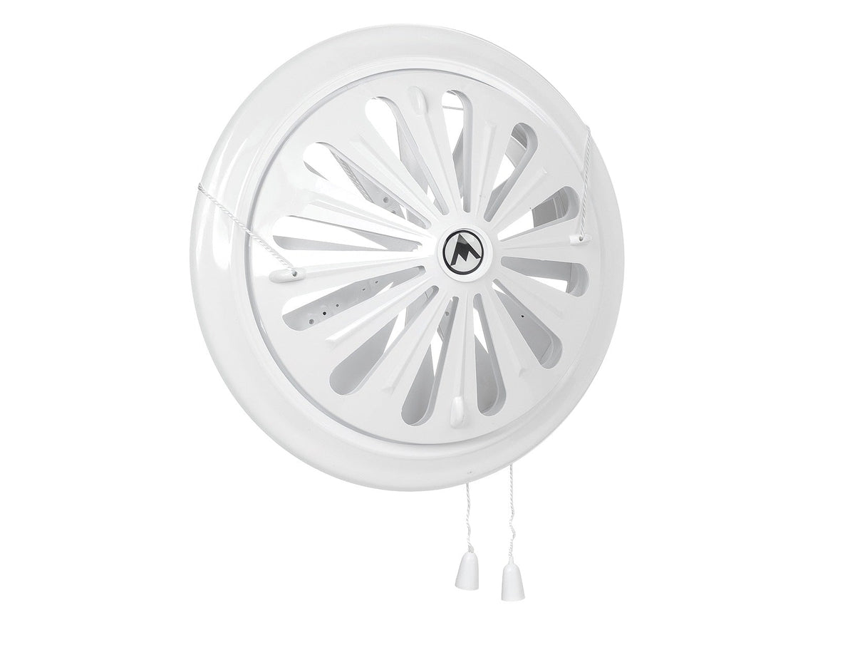 White Adjustable Round Louvre Vent, 80mm - 160mm