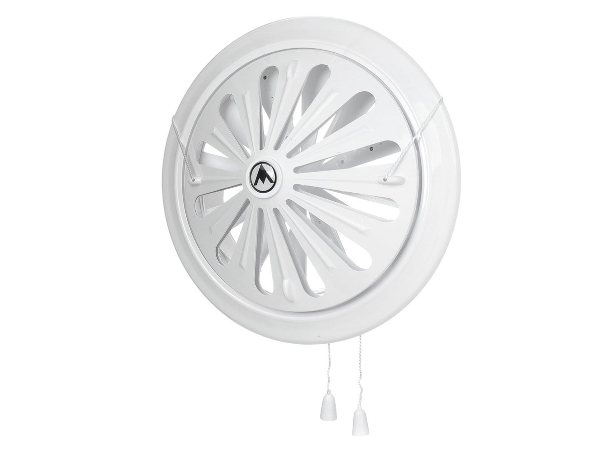 White Adjustable Round Louvre Vent, 80mm - 160mm