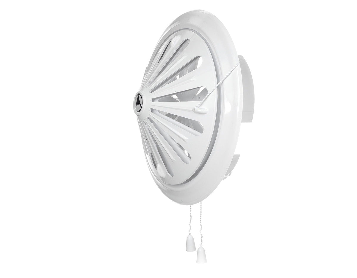 White Adjustable Round Louvre Vent, 80mm - 160mm
