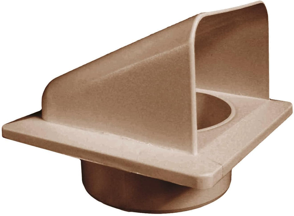 Brown External Louvre Vent with Hood, 100mm x 100mm