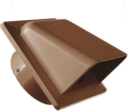 Brown External Louvre Vent with Hood, 100mm x 100mm