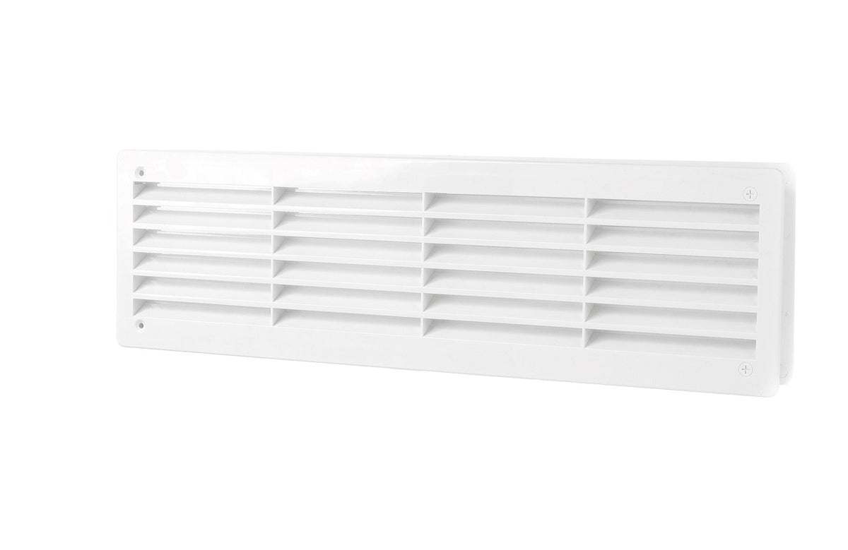 White Rectangle Louvre Door Vent, 90mm x 445mm