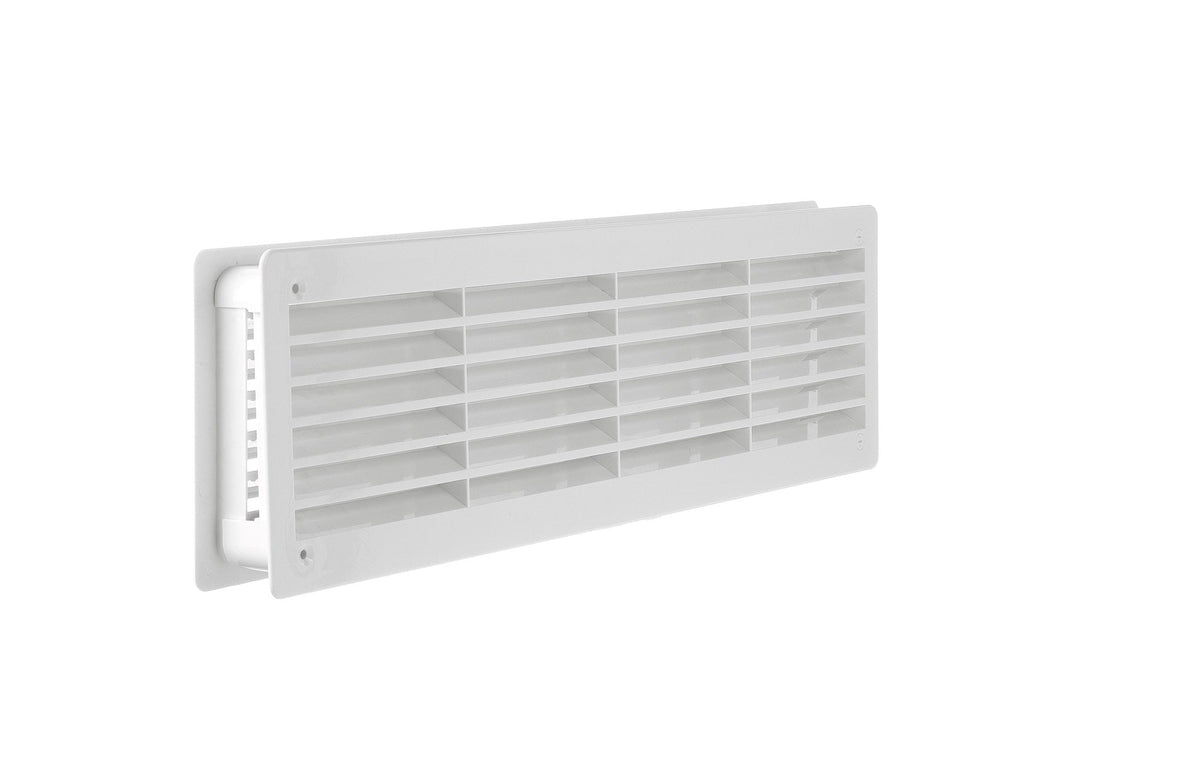 White Rectangle Louvre Door Vent, 90mm x 445mm