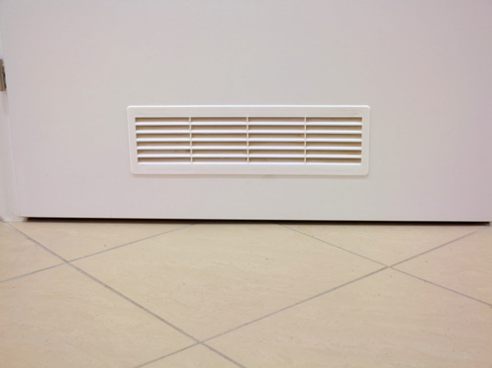 White Rectangle Louvre Door Vent, 90mm x 445mm