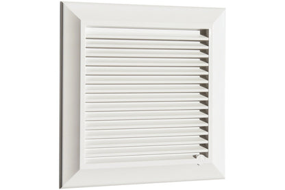 White Duo Smart Louvre Vent with Fly Mesh, 165mm x 165mm