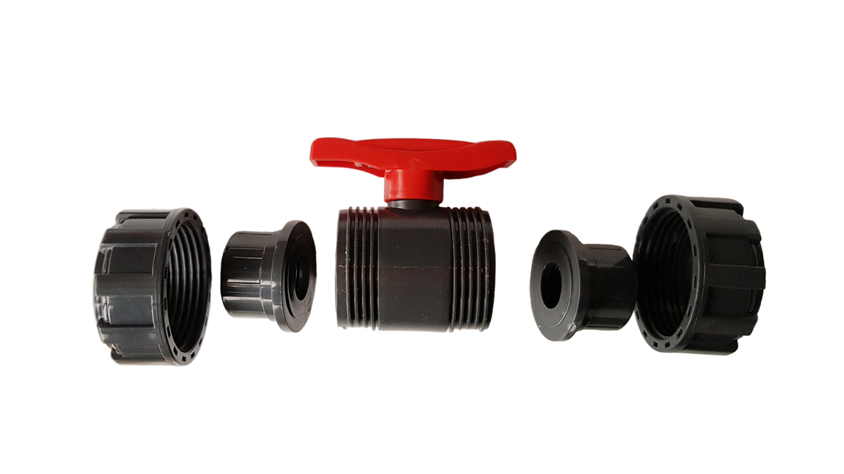 PVC Double Union Stopcock Valve, 3/4"