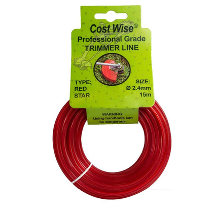 15m Twisted Red Star Trimmer Line, 2.4mm