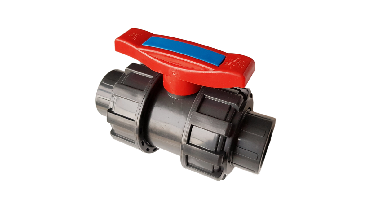 PVC Double Union Stopcock Valve, 1"