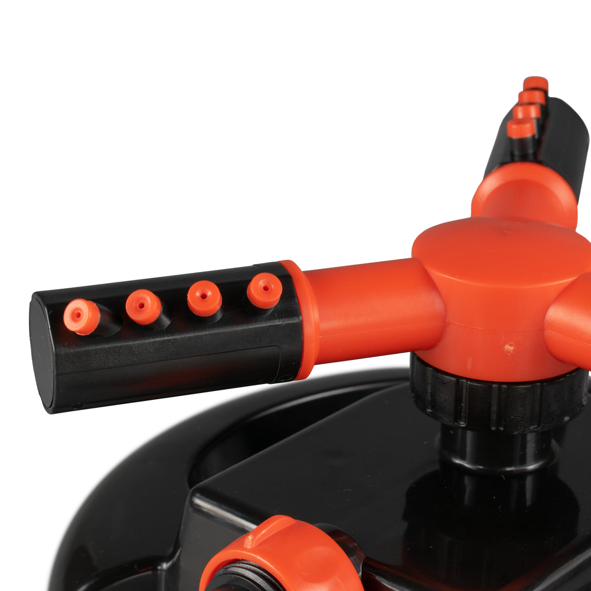3-Arm Rotating Garden Sprinkler, Black & Orange