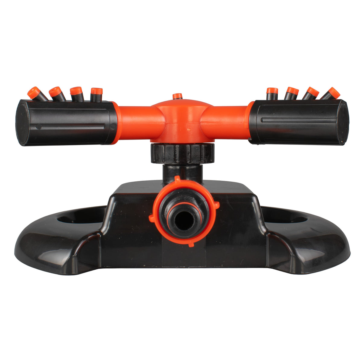3-Arm Rotating Garden Sprinkler, Black & Orange