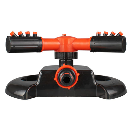 3-Arm Rotating Garden Sprinkler, Black & Orange