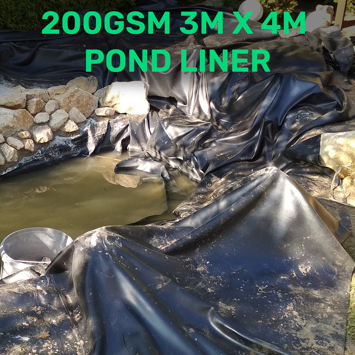 3m x 4m Black & Grey 200gsm Pond Liner