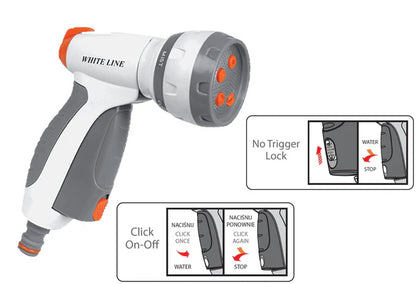 Grey & White 4-Pattern Multi Water Sprayer, EN52M
