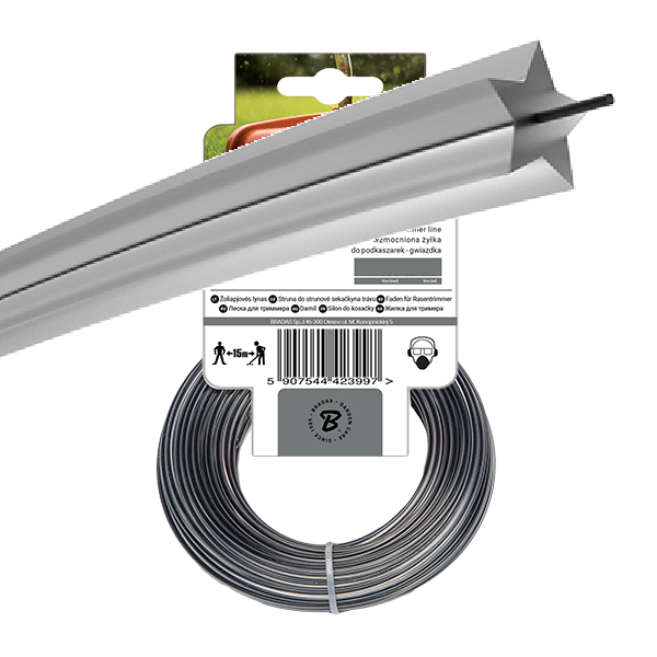 15m Dual Star Ripper Trimmer Line, 3mm
