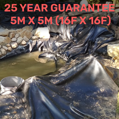 5m x 5m Black & Grey 200gsm Pond Liner