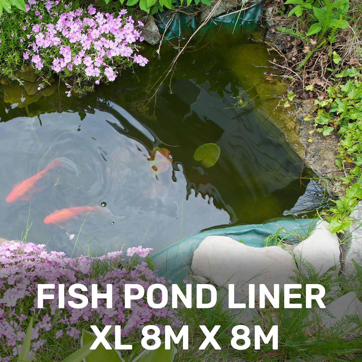 8m x 8m Black & Grey 200gsm Pond Liner