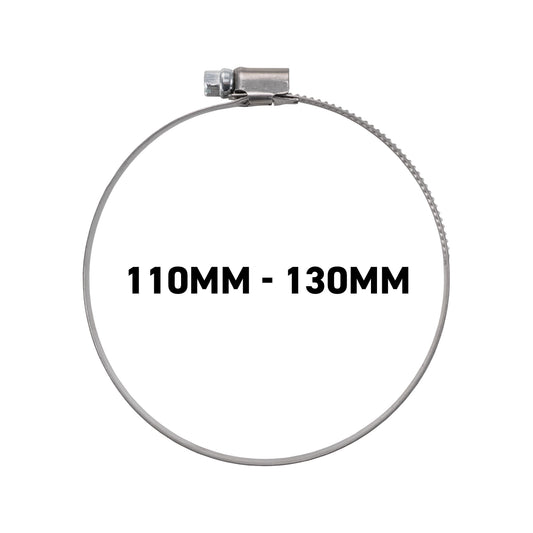 W2 Stainless Steel Hose Clips, 110mm - 130mm