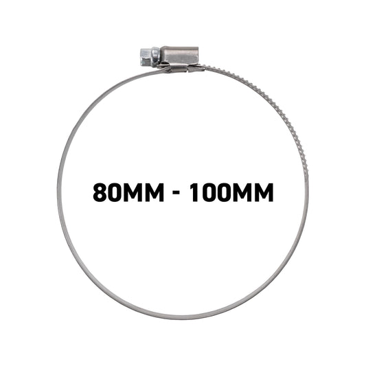 W2 Stainless Steel Hose Clips, 80mm - 100mm