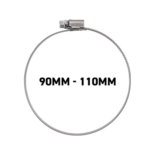 W2 Stainless Steel Hose Clips, 90mm - 110mm
