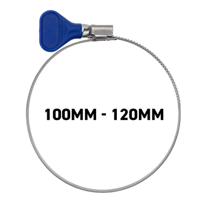 W2 Stainless Steel Butterfly Grip Hose Clips, 100mm-120mm