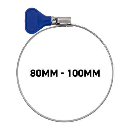 W2 Stainless Steel Butterfly Grip Hose Clips, 80mm-100mm