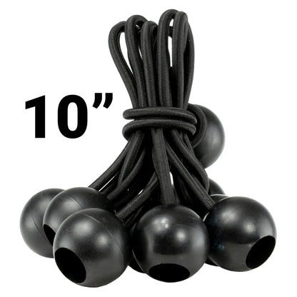10" Black Bungee Balls, (x20)