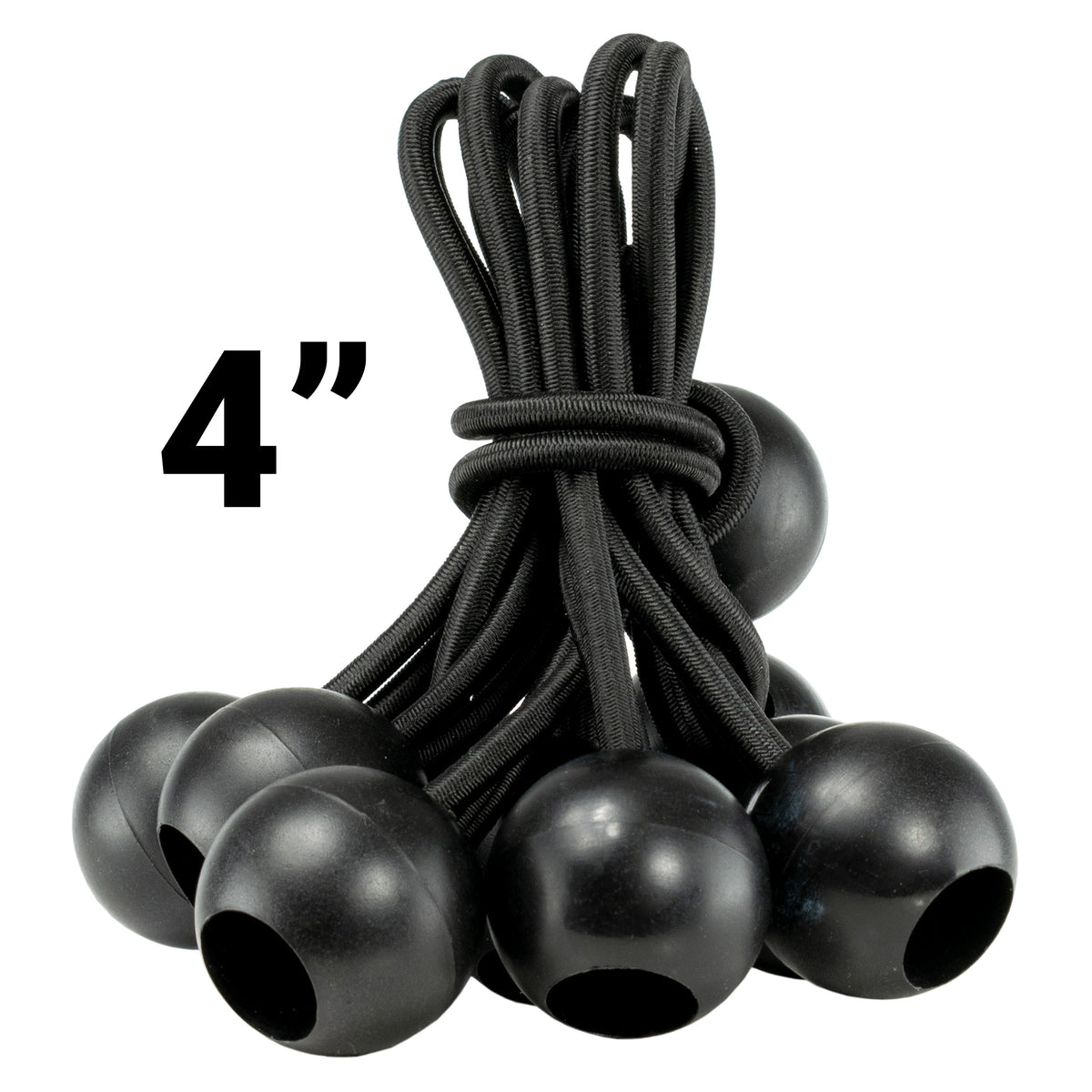 4" Black Bungee Balls, (x100)