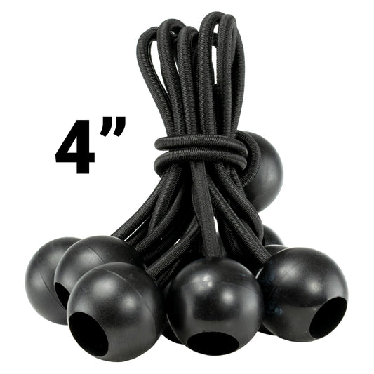 4" Black Bungee Balls, (x10)