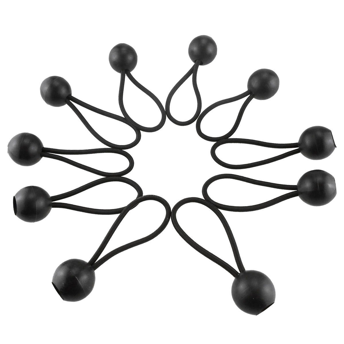 8" Black Bungee Balls, (x80)