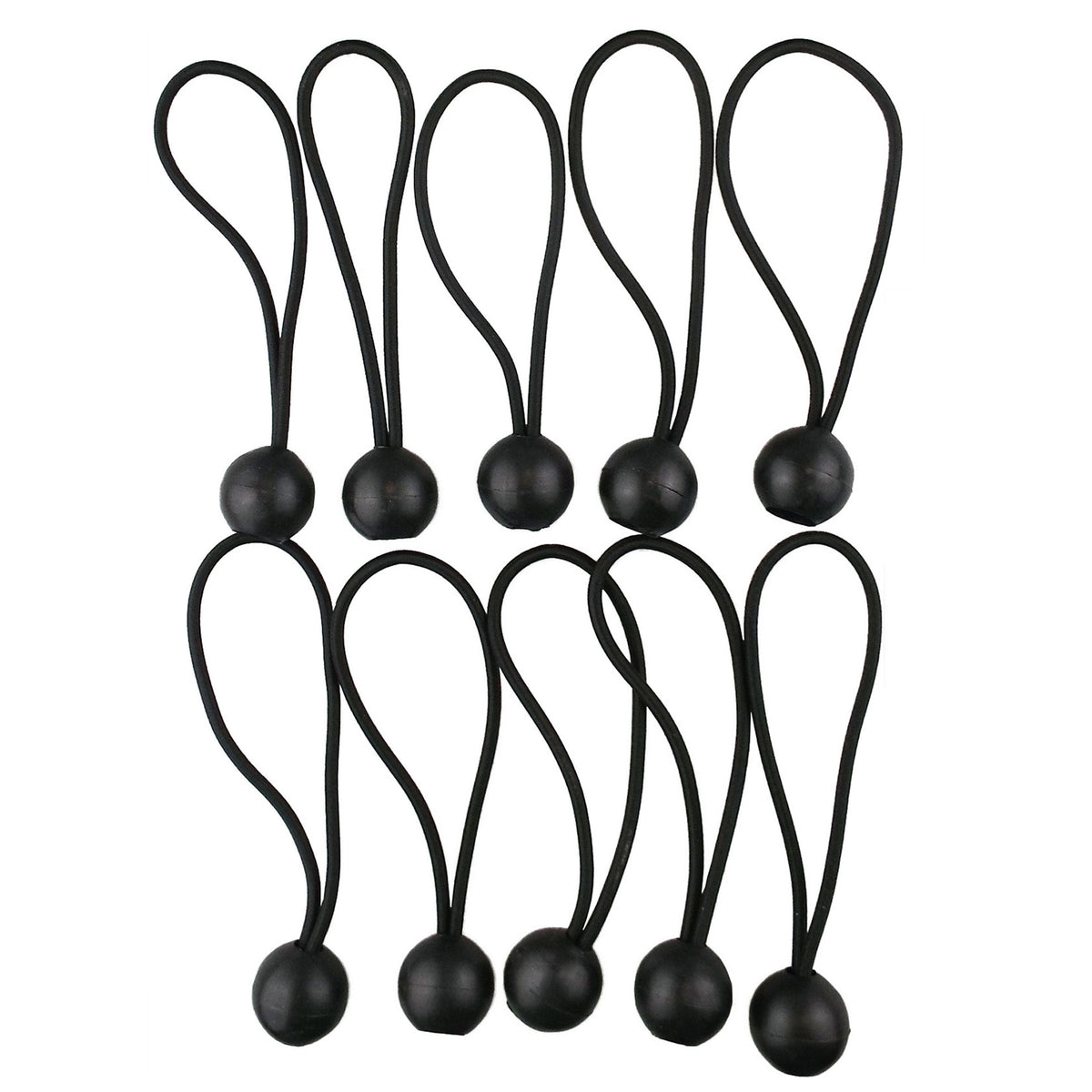 4" Black Bungee Balls, (x10)