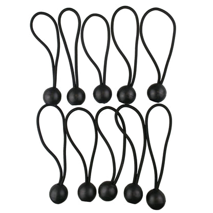 4" Black Bungee Balls, (x10)