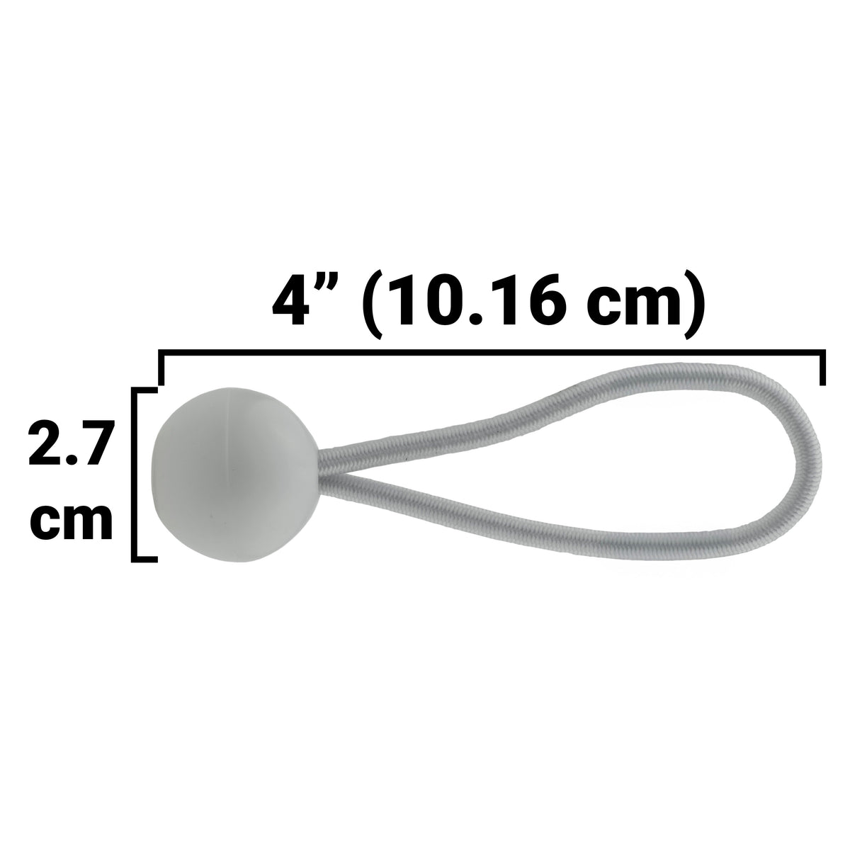 4" White Bungee Balls, (x40)