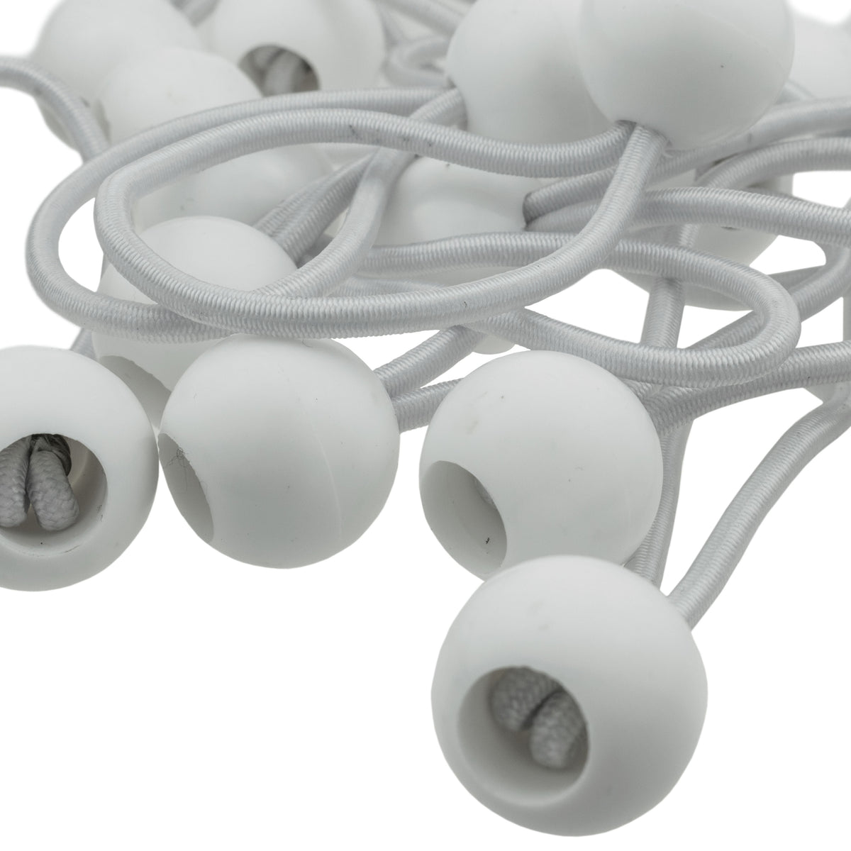 4" White Bungee Balls, (x80)