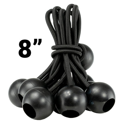 8" Black Bungee Balls, (x80)