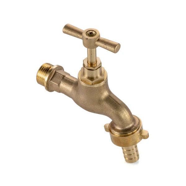 Brass Barbed Single Turn Bib Tap, 3/4" BSP