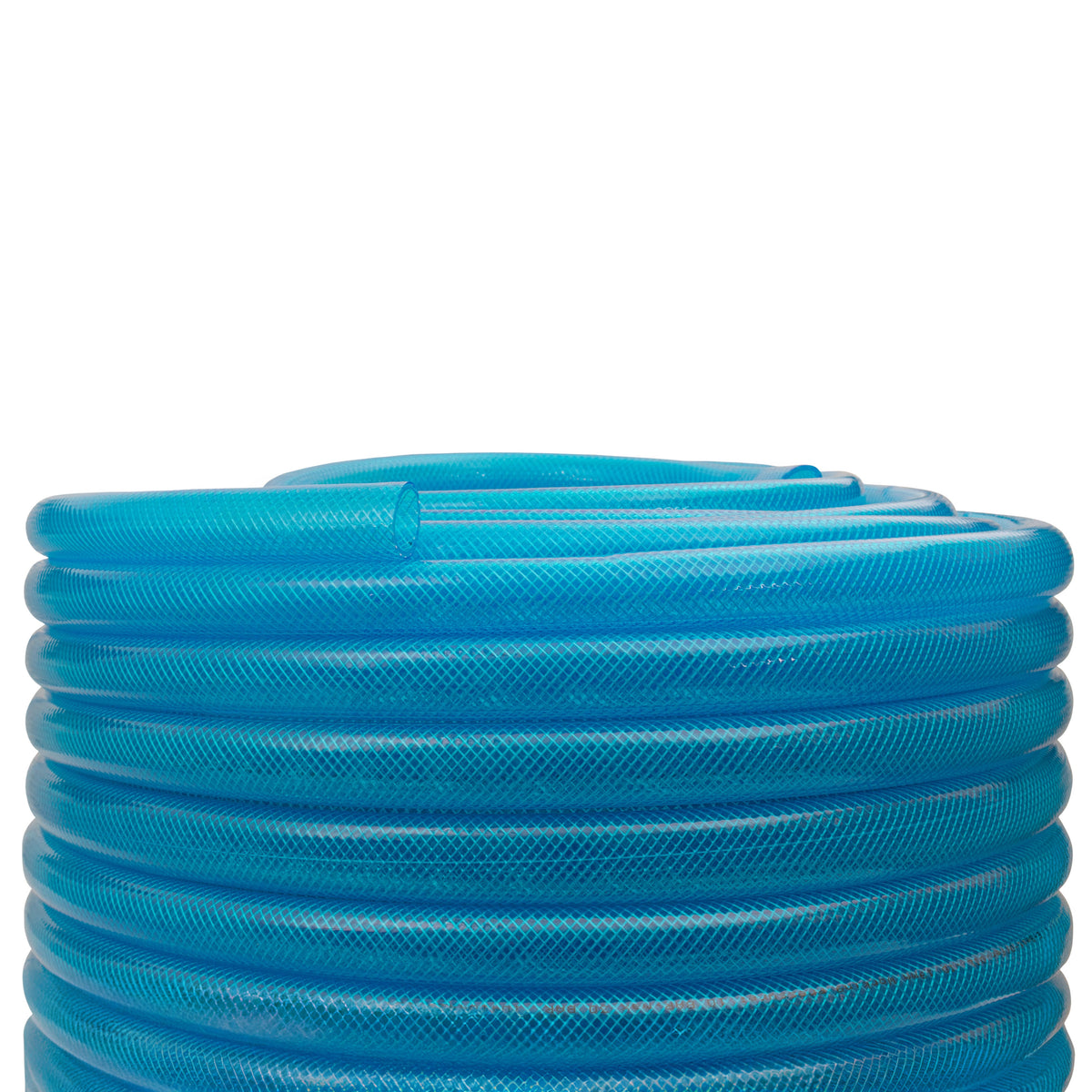 25mm Braided PVC Fuel Tech Hose, Transparent Blue