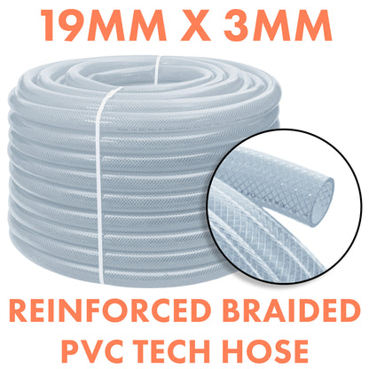 19mm Transparent Braided Reinforced Tech Hose
